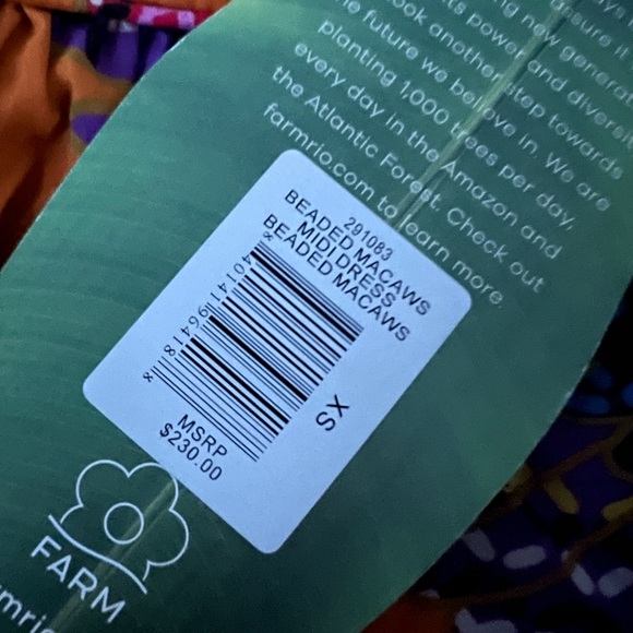 Farm Rio Beaded Macaws Midi Dress - Picture 7 of 7